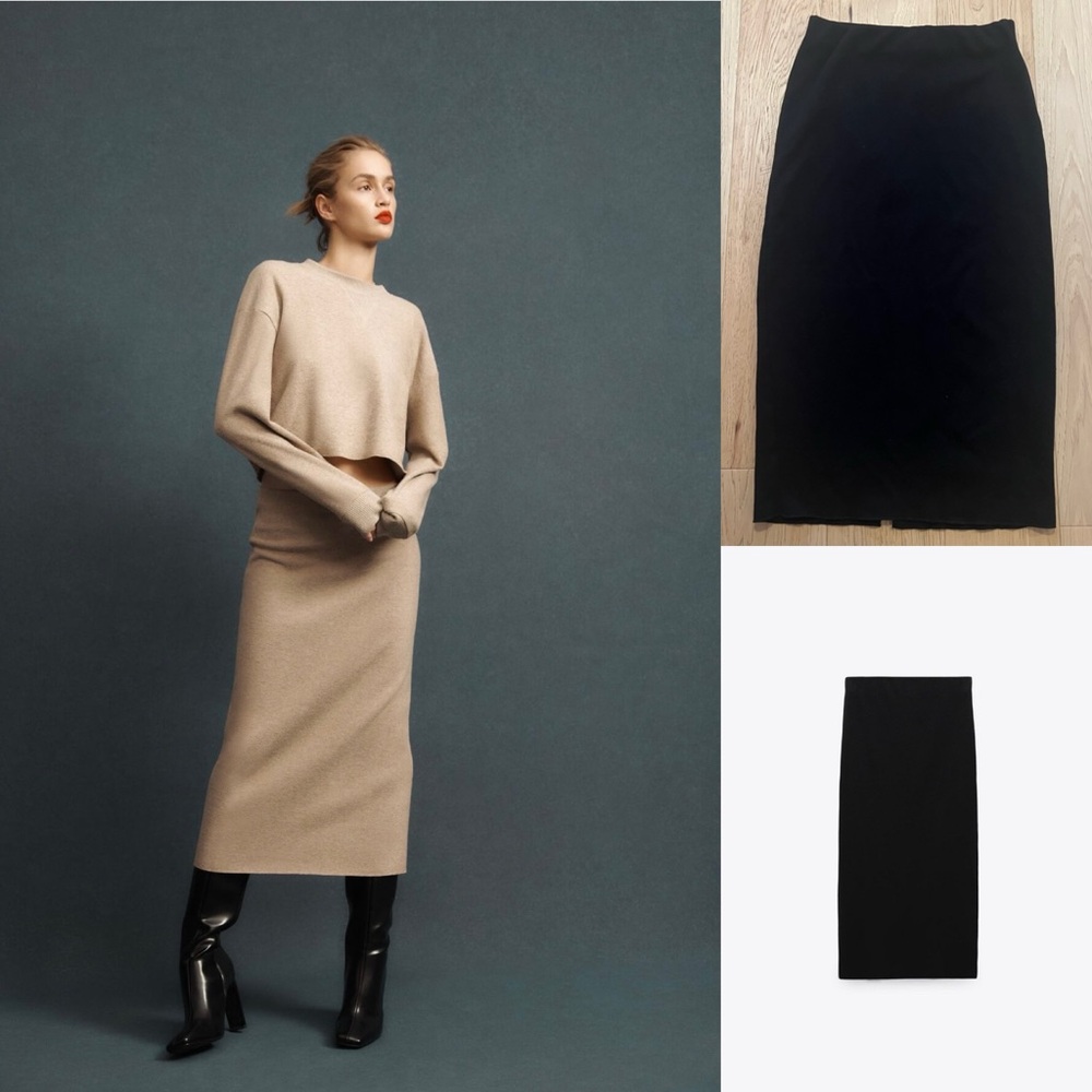 NWOT Zara knit lightweight sweater column skirt, medium